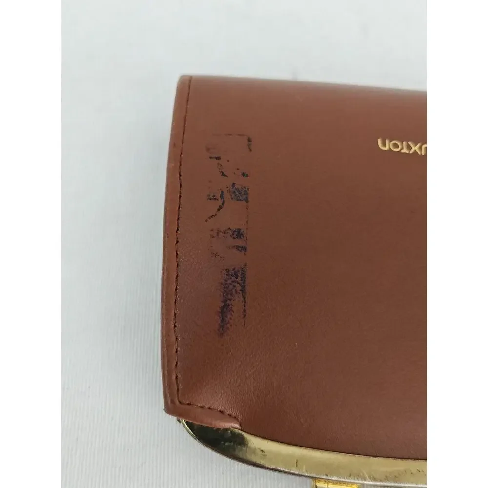 Vintage Buxton Coin Wallet Women's Brown Leather Gold Kisslock‎ 4